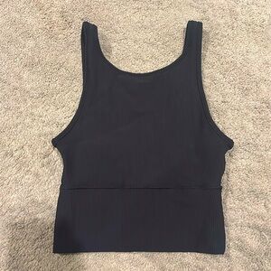 Black Lululemon power pivot ribbed tank top